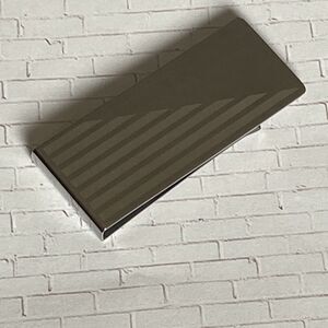 Stainless Steel Money Clip Slim Silver Striped Design Minimalist Wallet